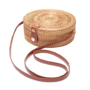 NWOT Round Rattan Bag